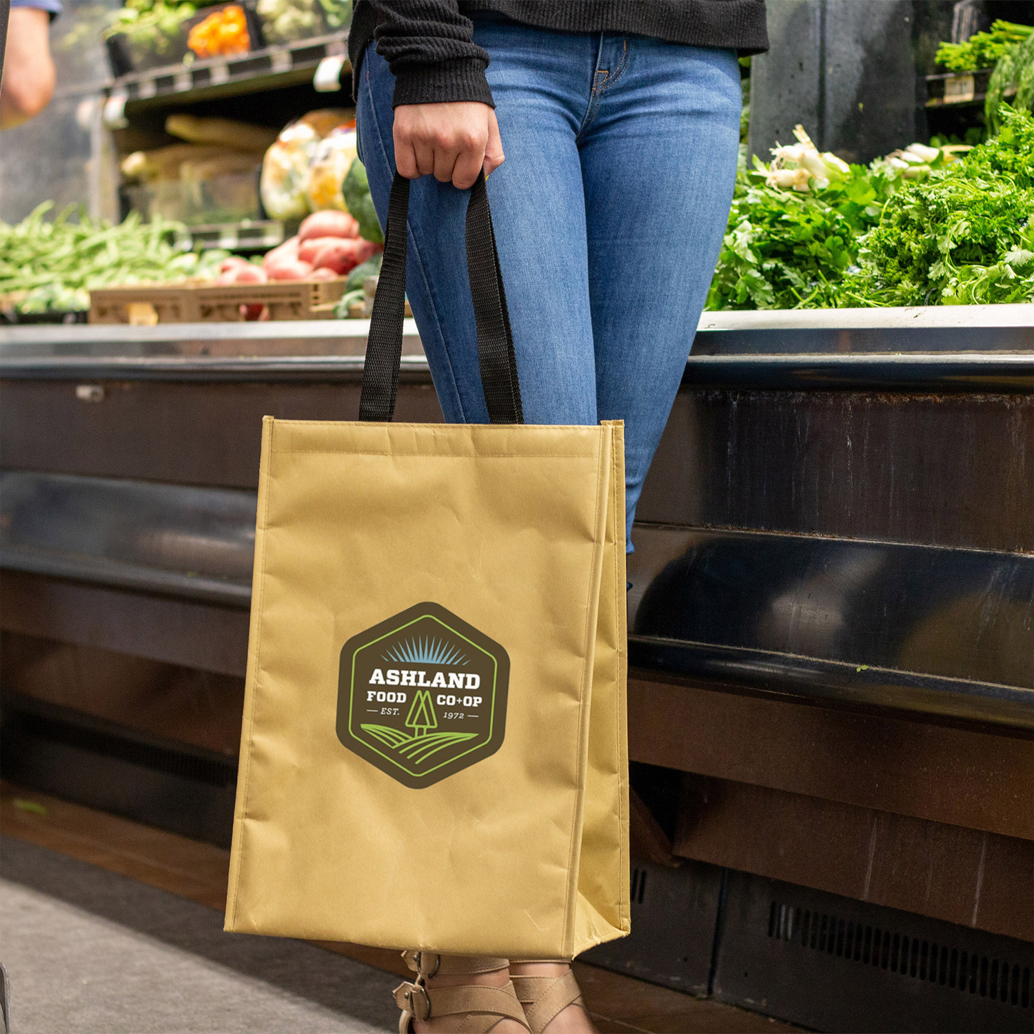 Recycled Insulated Kraft Grocery Tote Bag | 12x17x7