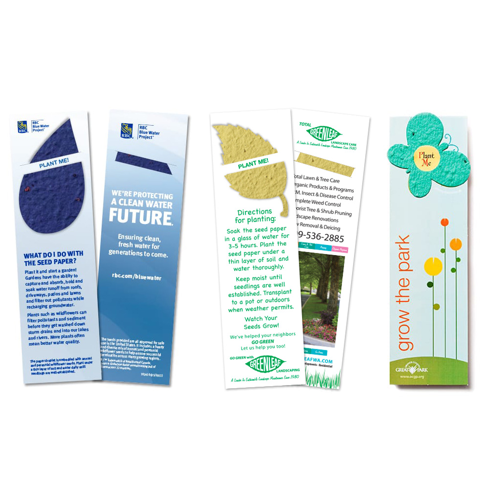 USA Made Bookmarks With Seeded Plantable Shape