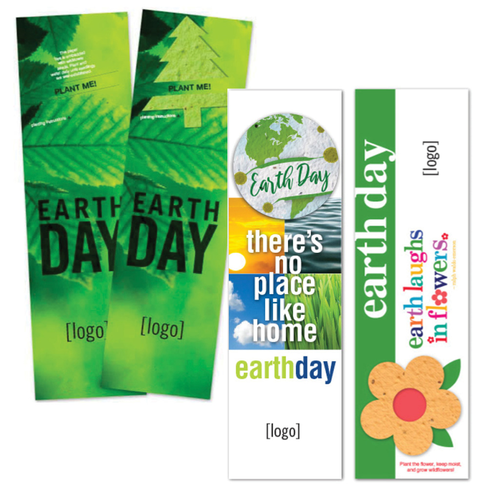 Earth Day USA Made Bookmarks With Seeded Plantable Shape