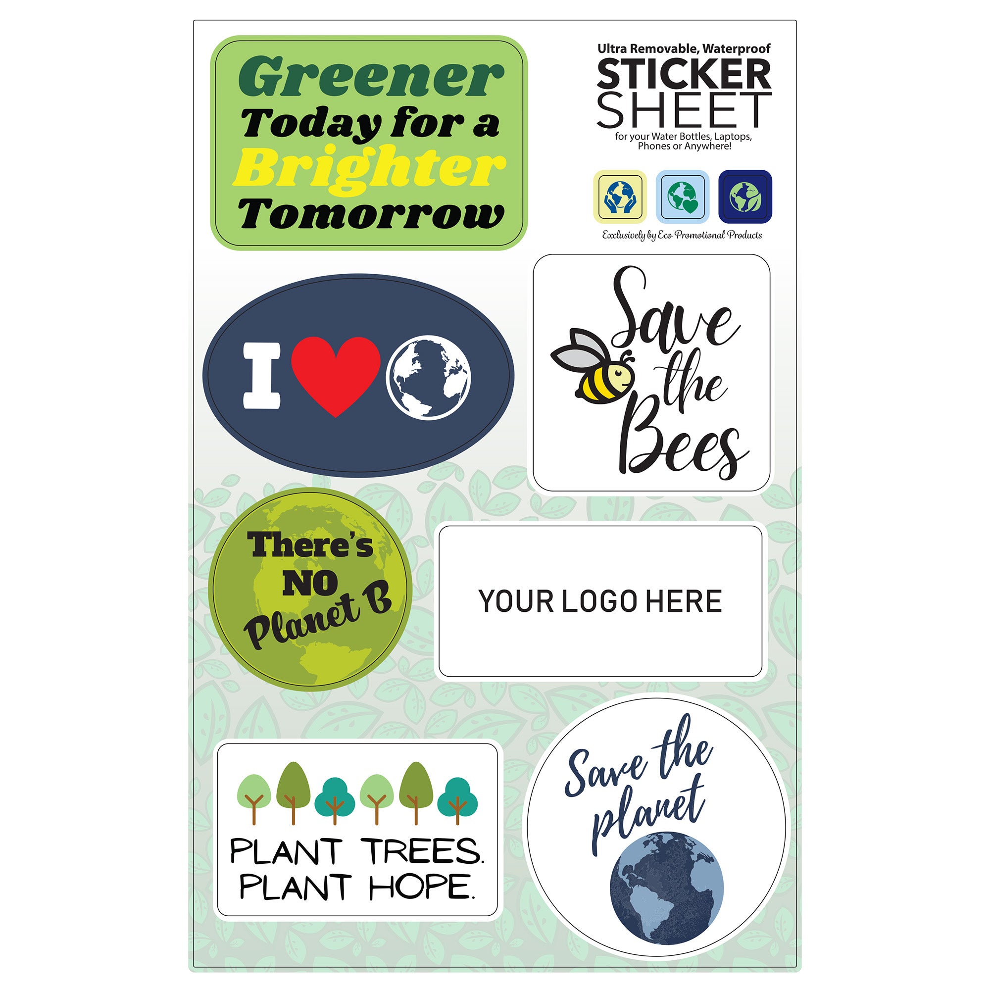 Earth Day Decal Sticker Sheet | USA Made | 7x11