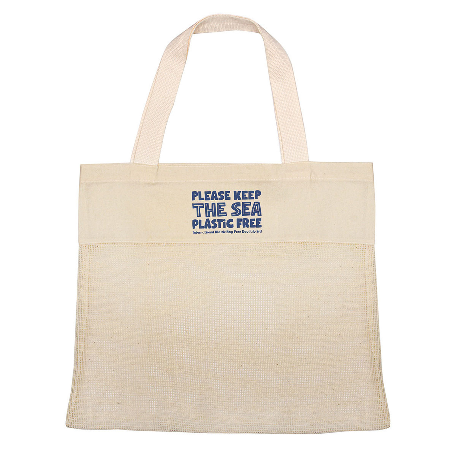 Reusable Cotton Mesh Market Tote Bag | 17x15