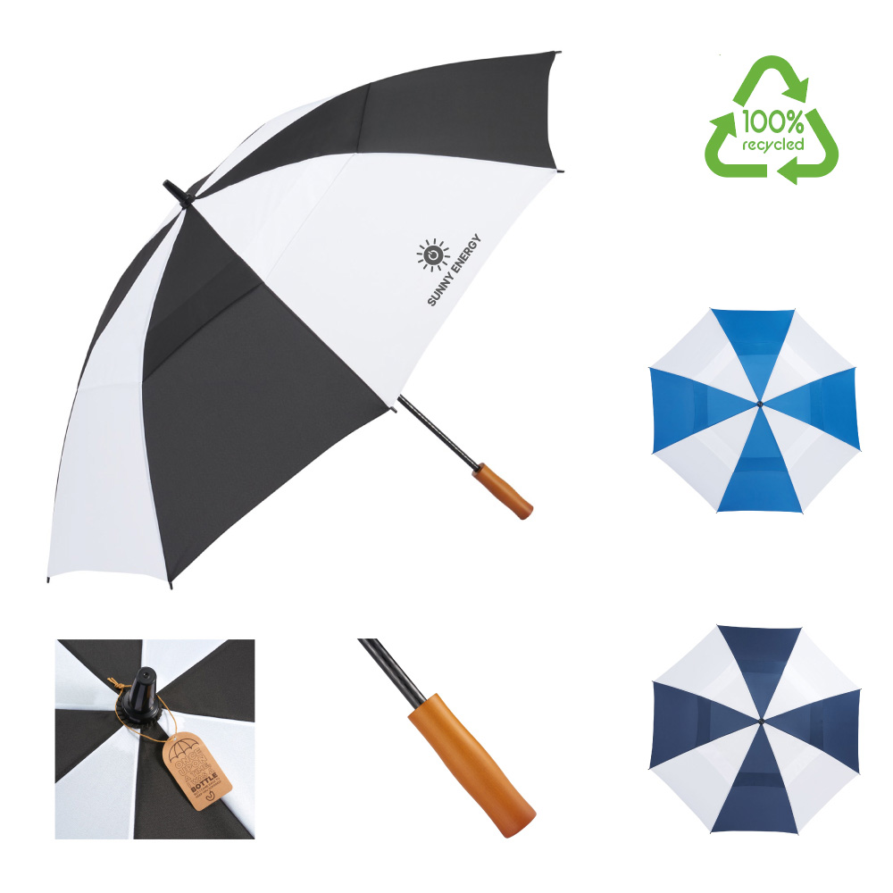Recycled Golf Umbrella with FSC Wood Handle | 58"