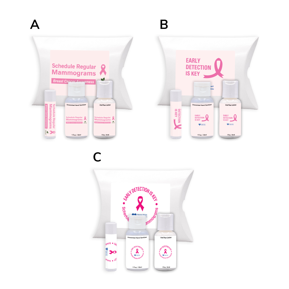 Breast Cancer Awareness Custom Wellness Set | Lotion, Lip Balm & Sanitizer | USA Made