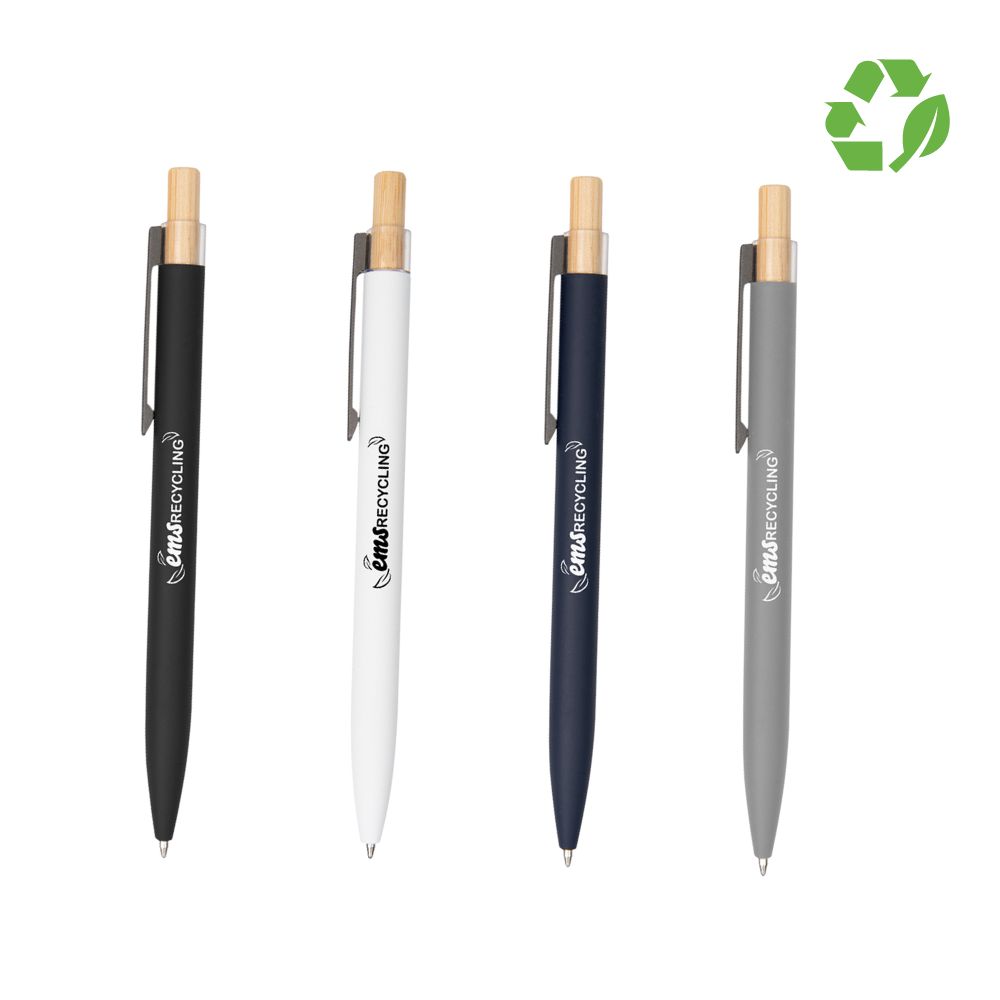 Recycled Aluminum Pen with Bamboo Clicker | Customizable