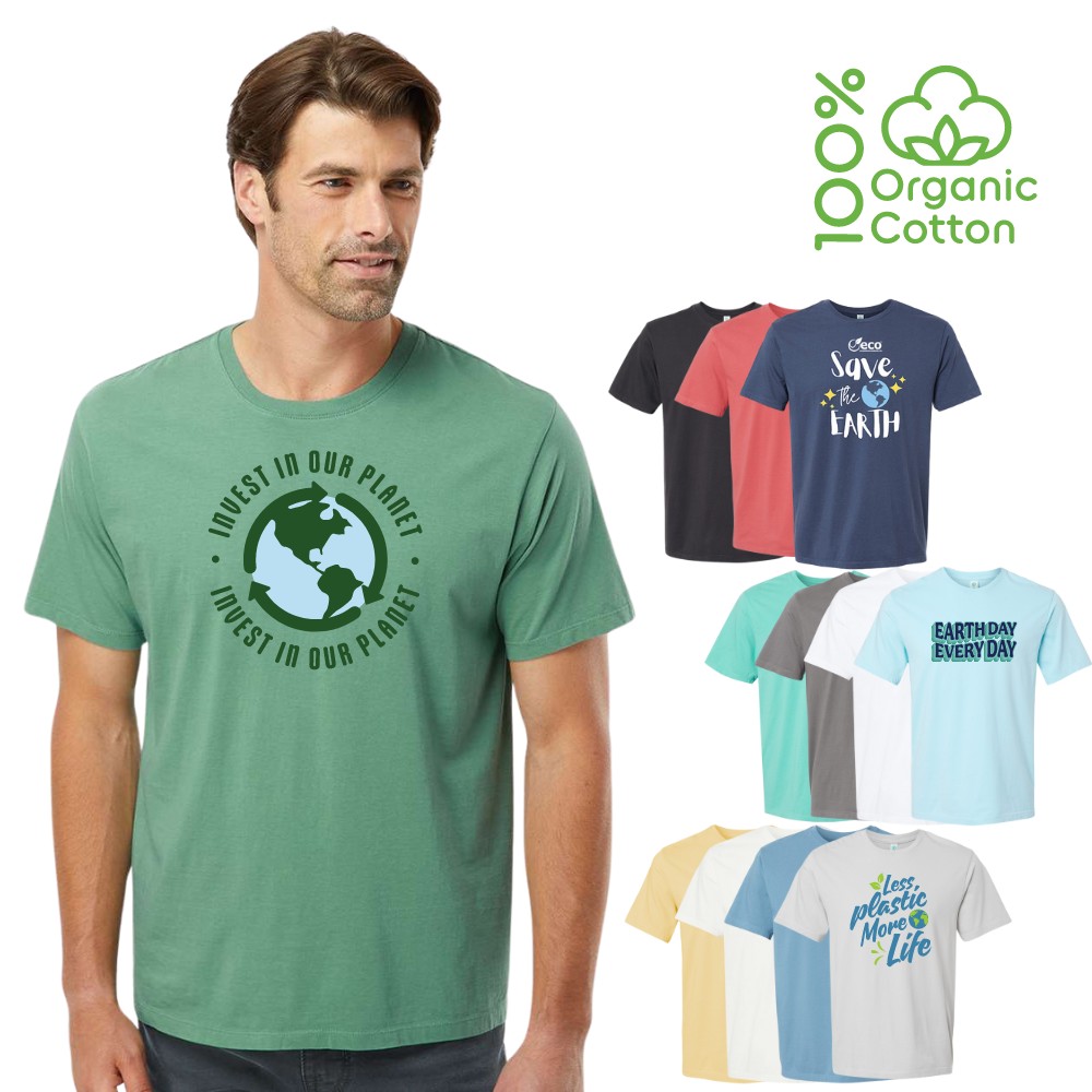 Short sleeve certified organic cotton custom tshirt