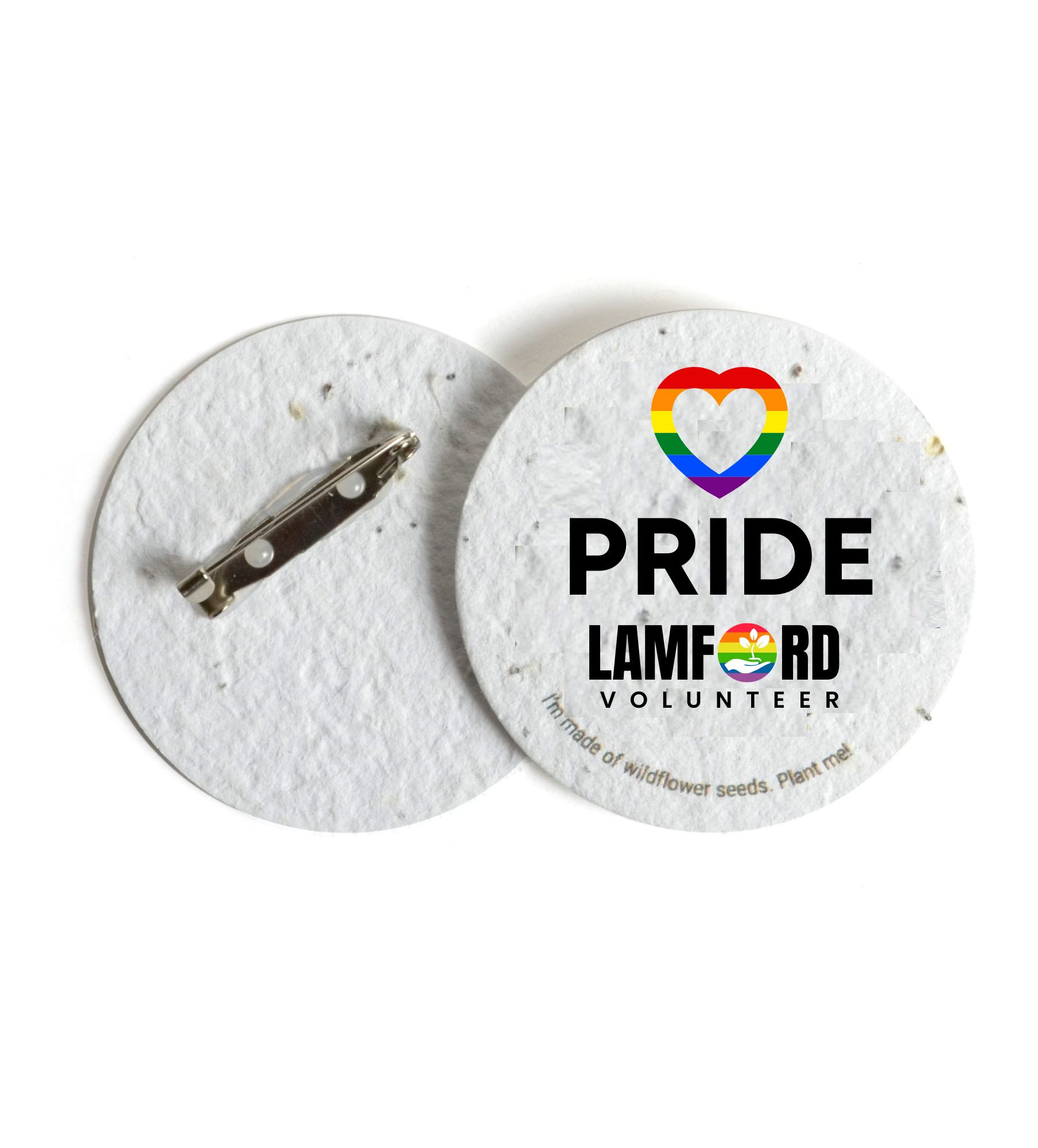 Pride Custom Seed Paper Button Pins | USA Made | Recycled | 2"
