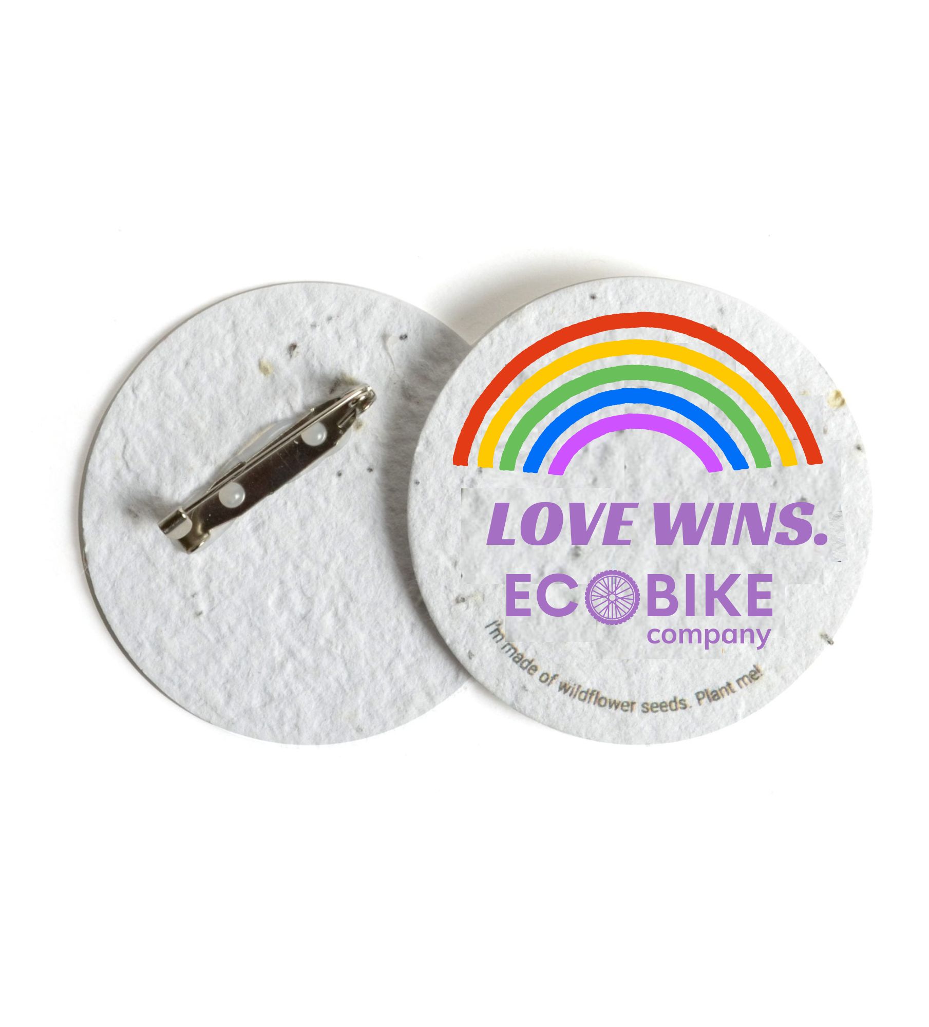 Pride Themed Seed Paper Button Pins | USA Made | Recycled | 2"