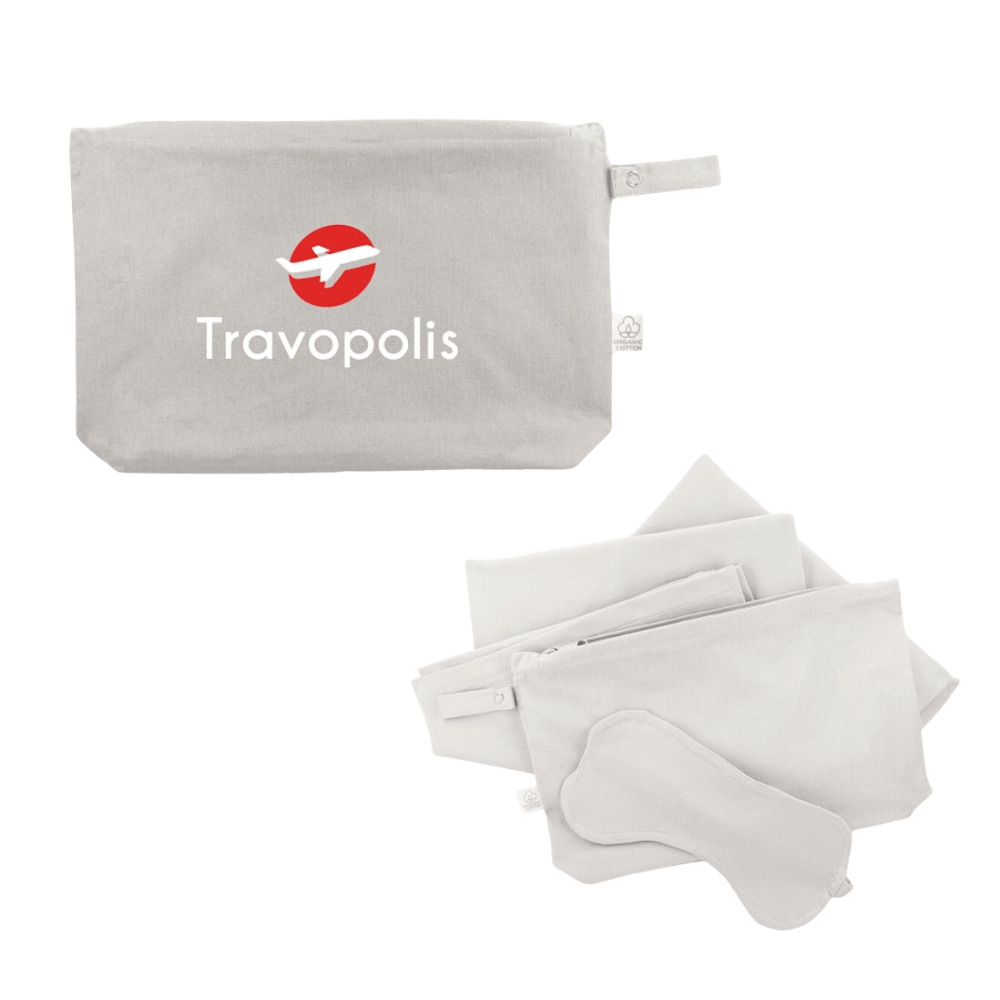  Organic Travel Kit with Blanket and Eye Mask