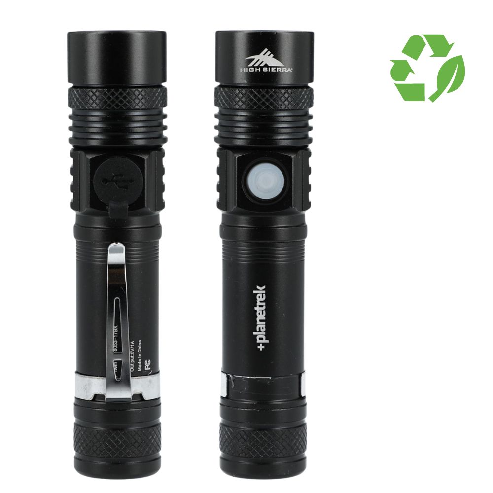 High Sierra® Recycled Rechargeable Flashlight | 160 Lumens
