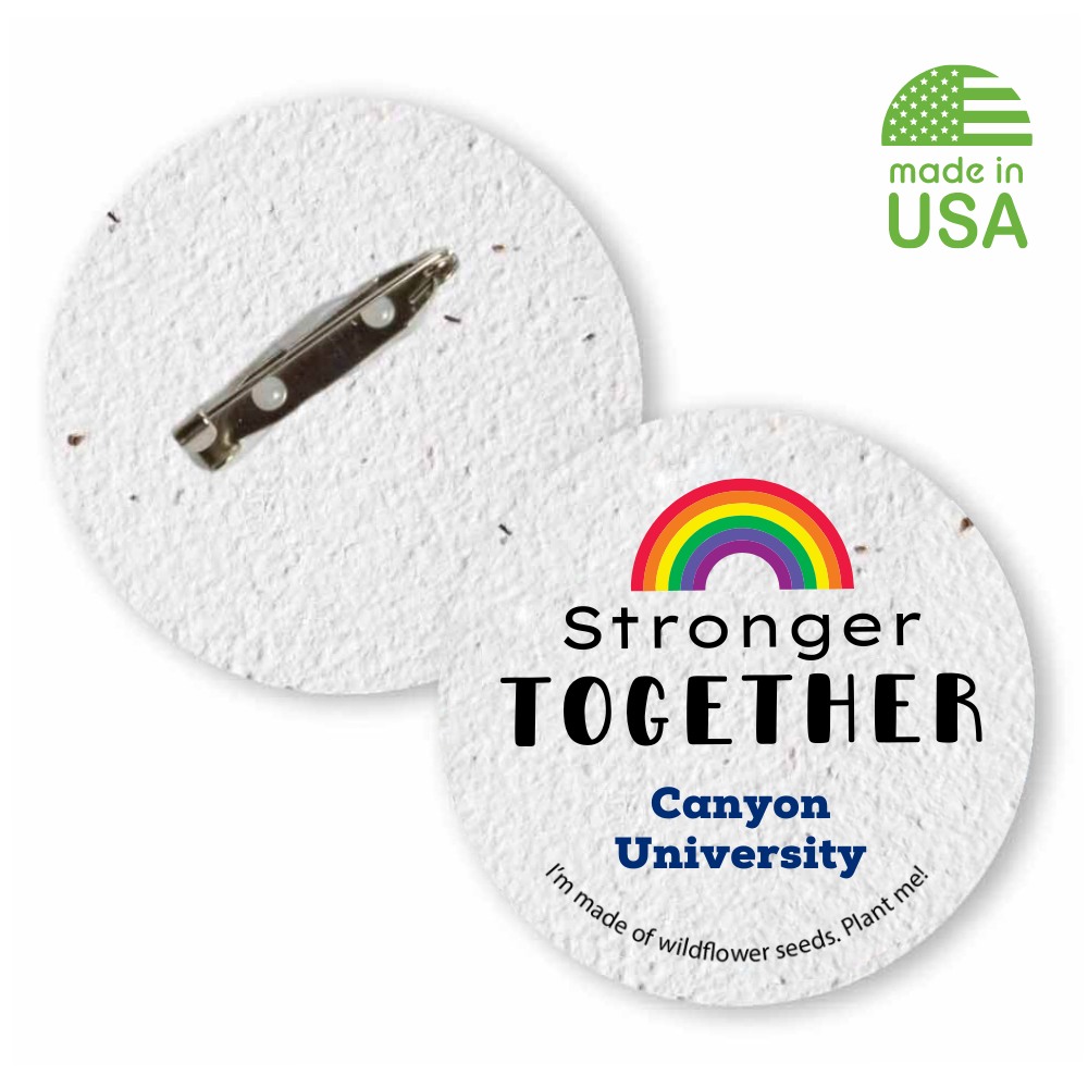 USA Made Pride Seed Paper Button Pins 2"