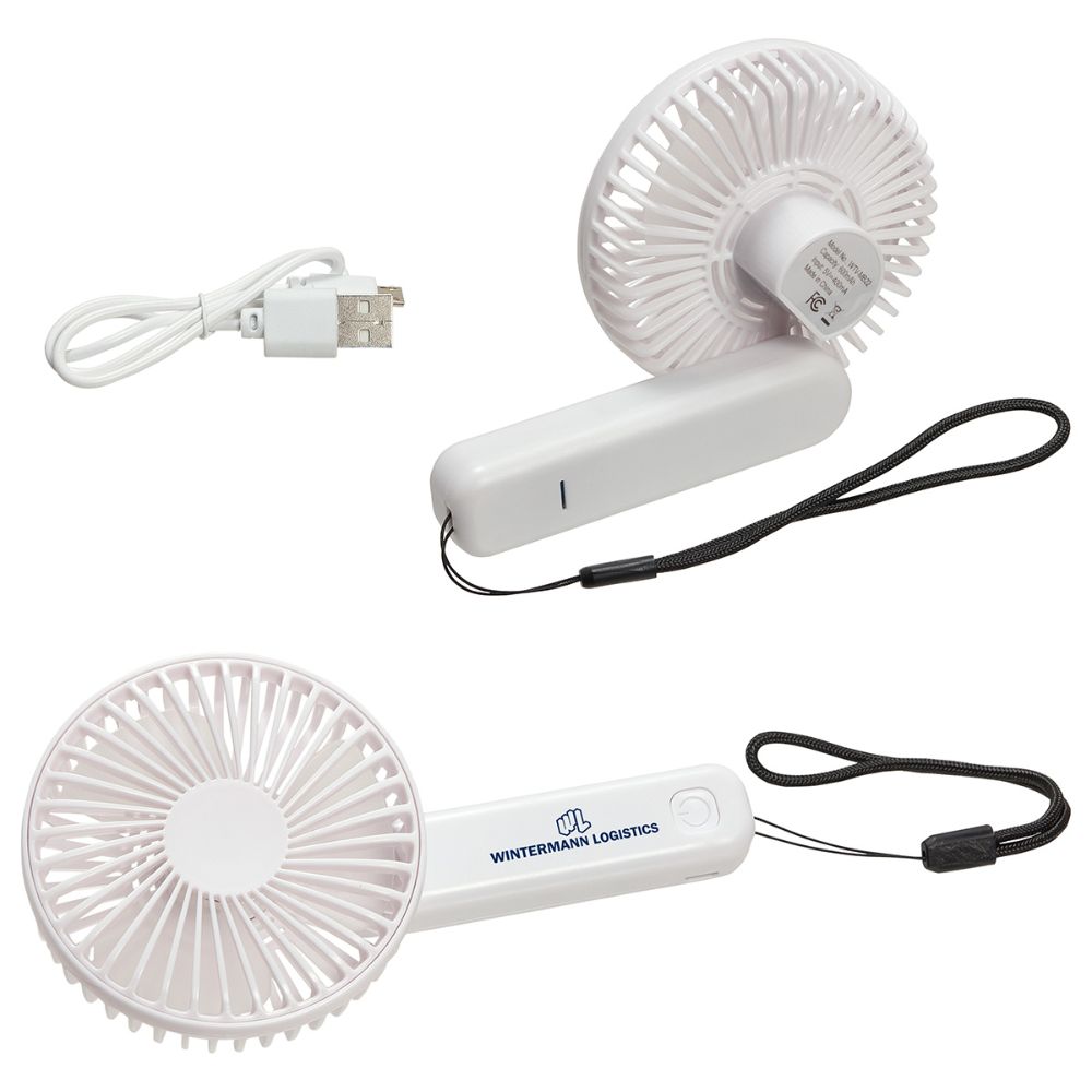 Rechargeable Mini Travel Hand Fan with Strap