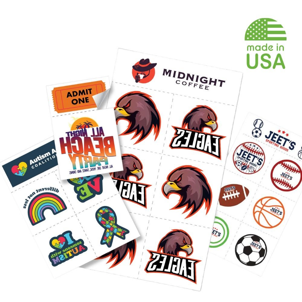 Full Color Custom Tattoo Sheet | USA Made | 3x4
