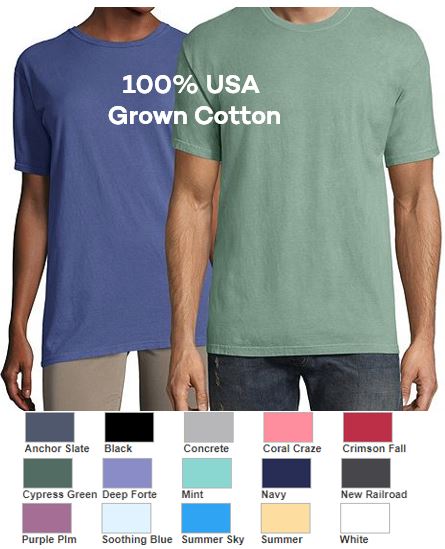 All colors garment dyed short sleeve unisex promo tshirt