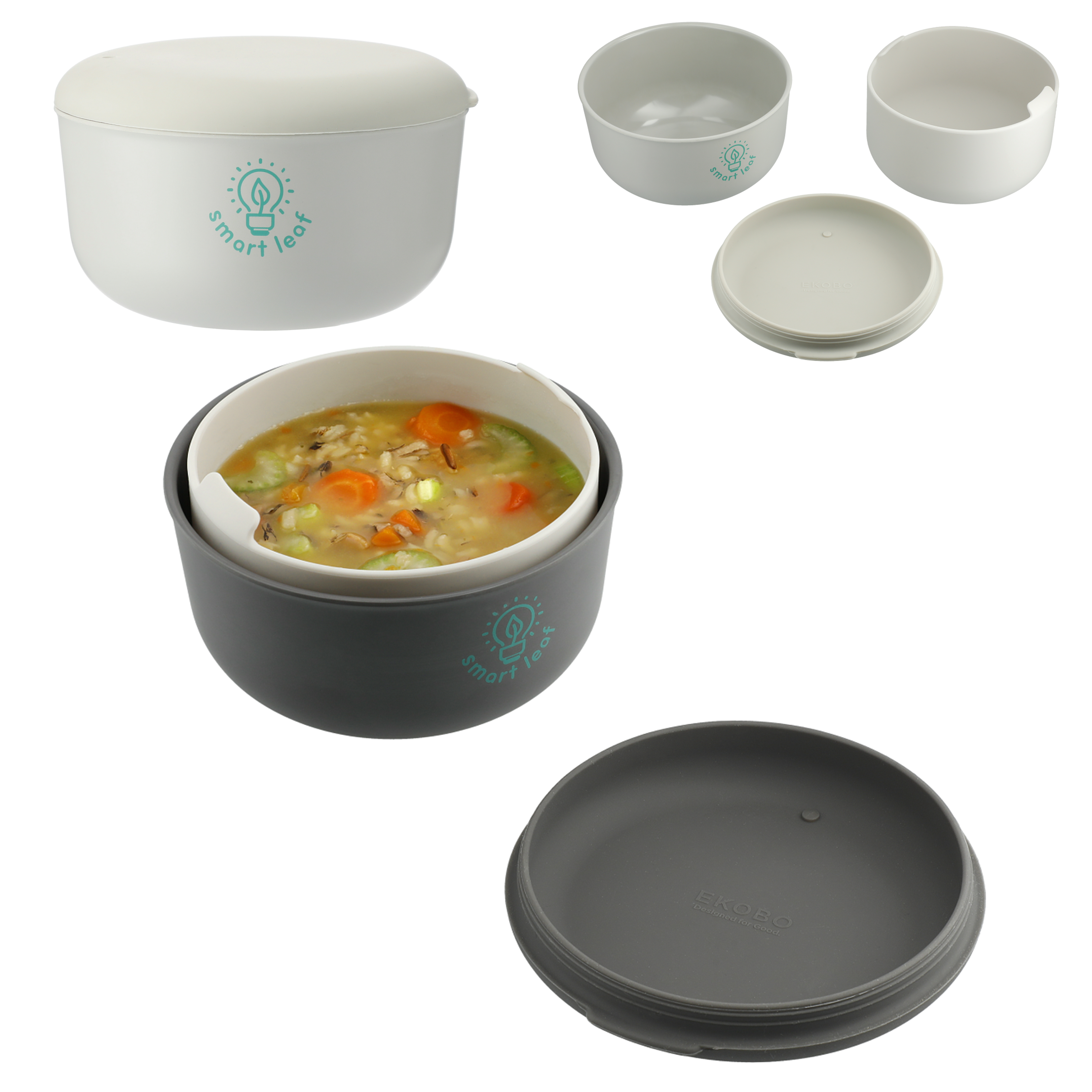 Bamboo and Silicone Food Bowl To Go Container | 25 oz