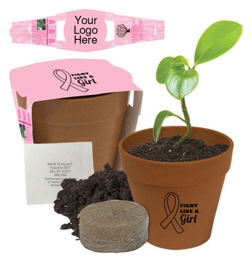 Breast Cancer Awareness Planter Kit Seeded Promotional Product Breast Cancer Awareness Promos