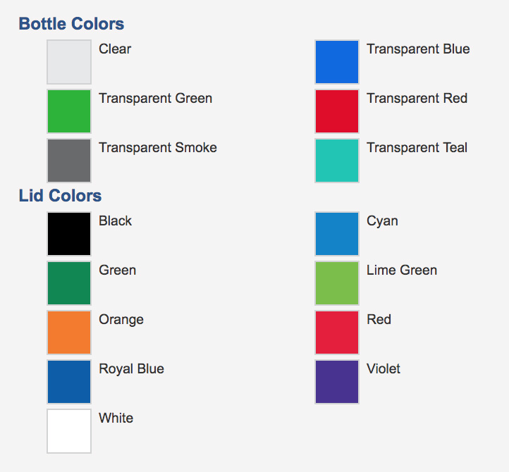 Transparent Tritan 18 oz Bottle USA Made BPA Free Drink-Thru Lid Colors