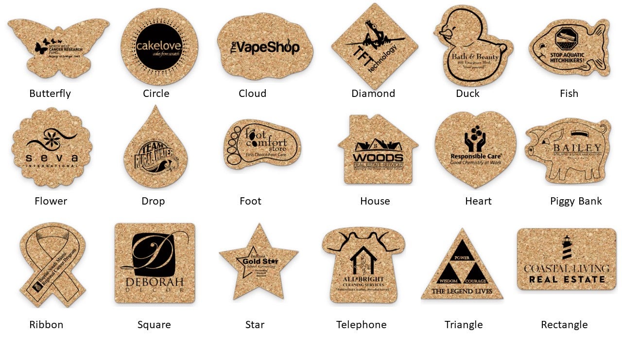 Cork Coaster Reusable imprinted