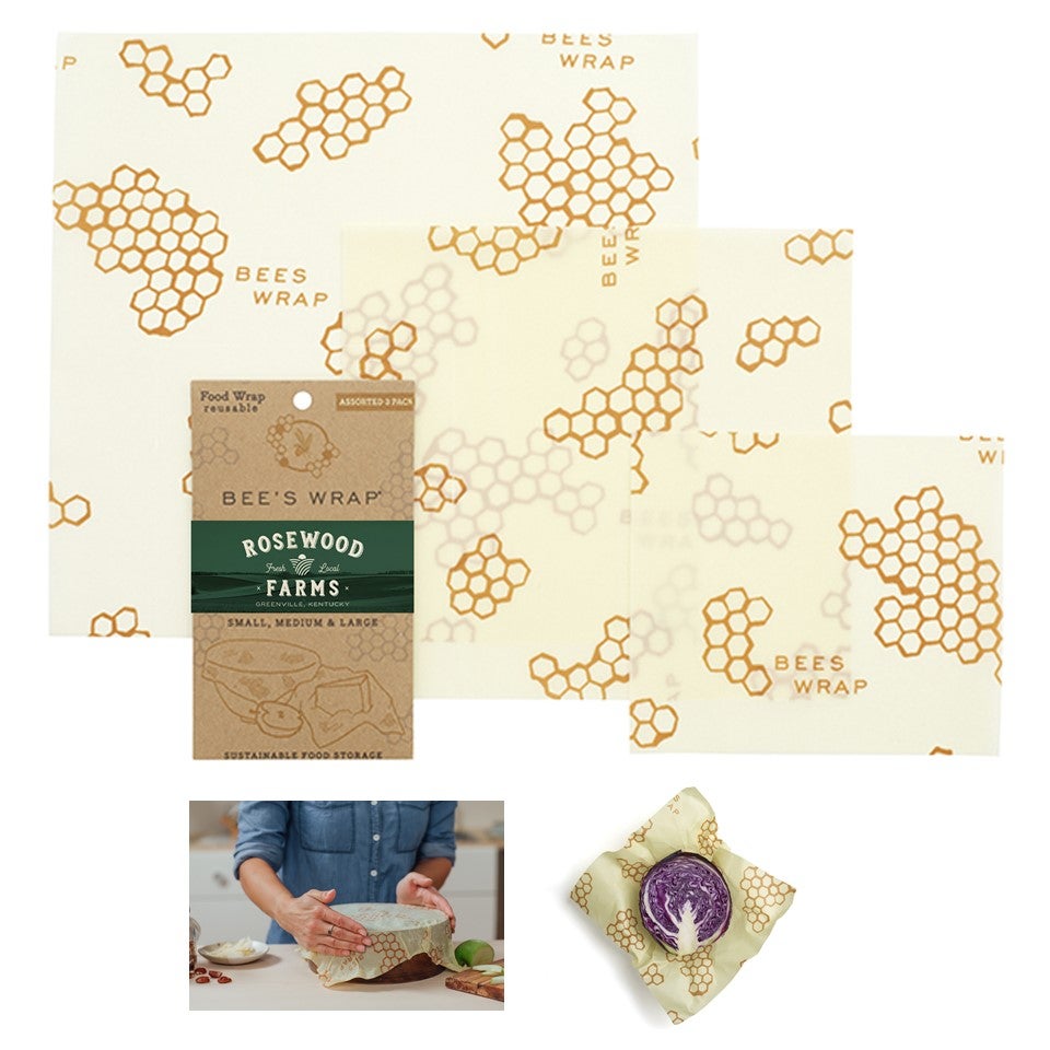 Custom Branded Bees Wrap Food Storage Wrap Three Pack