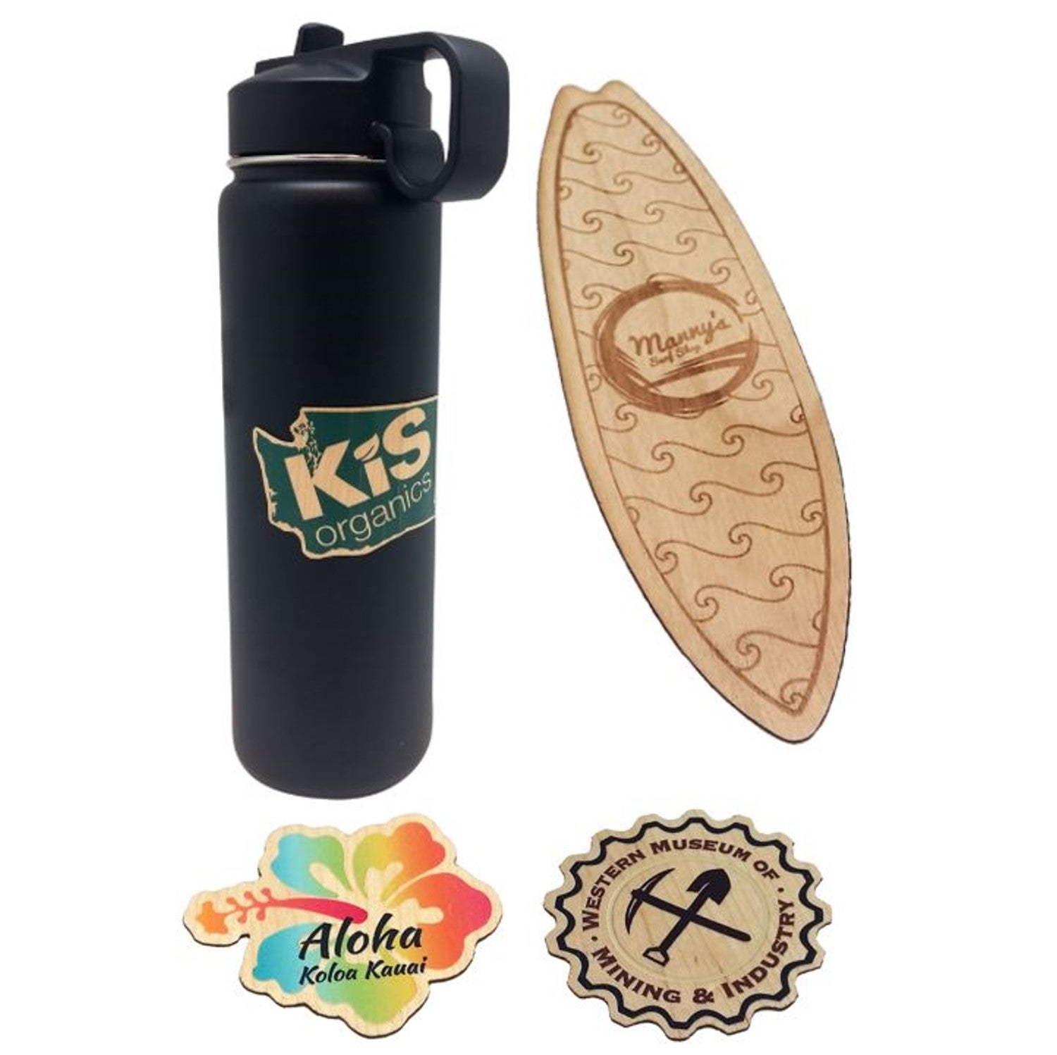 USA Made FSC Certified Wood Decals Wood Computer Stickers