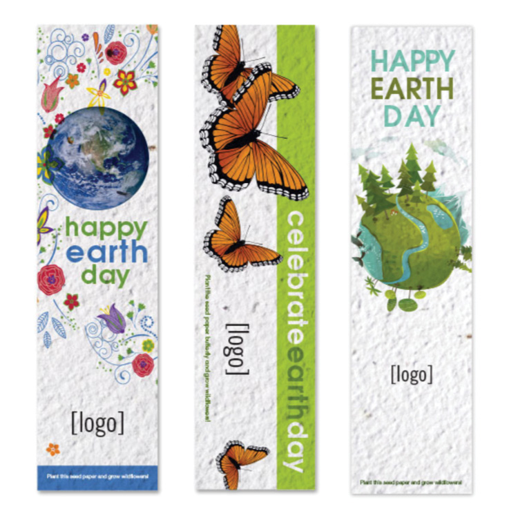 Earth Day Promotional Seeded Paper Bookmarks