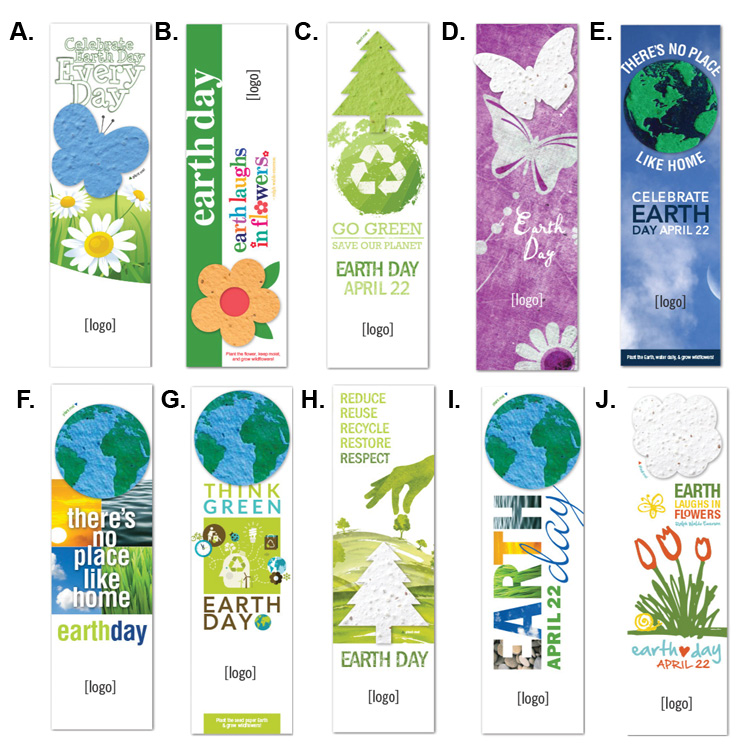 Earth Day USA Made Bookmark With Seeded Plantable Shape