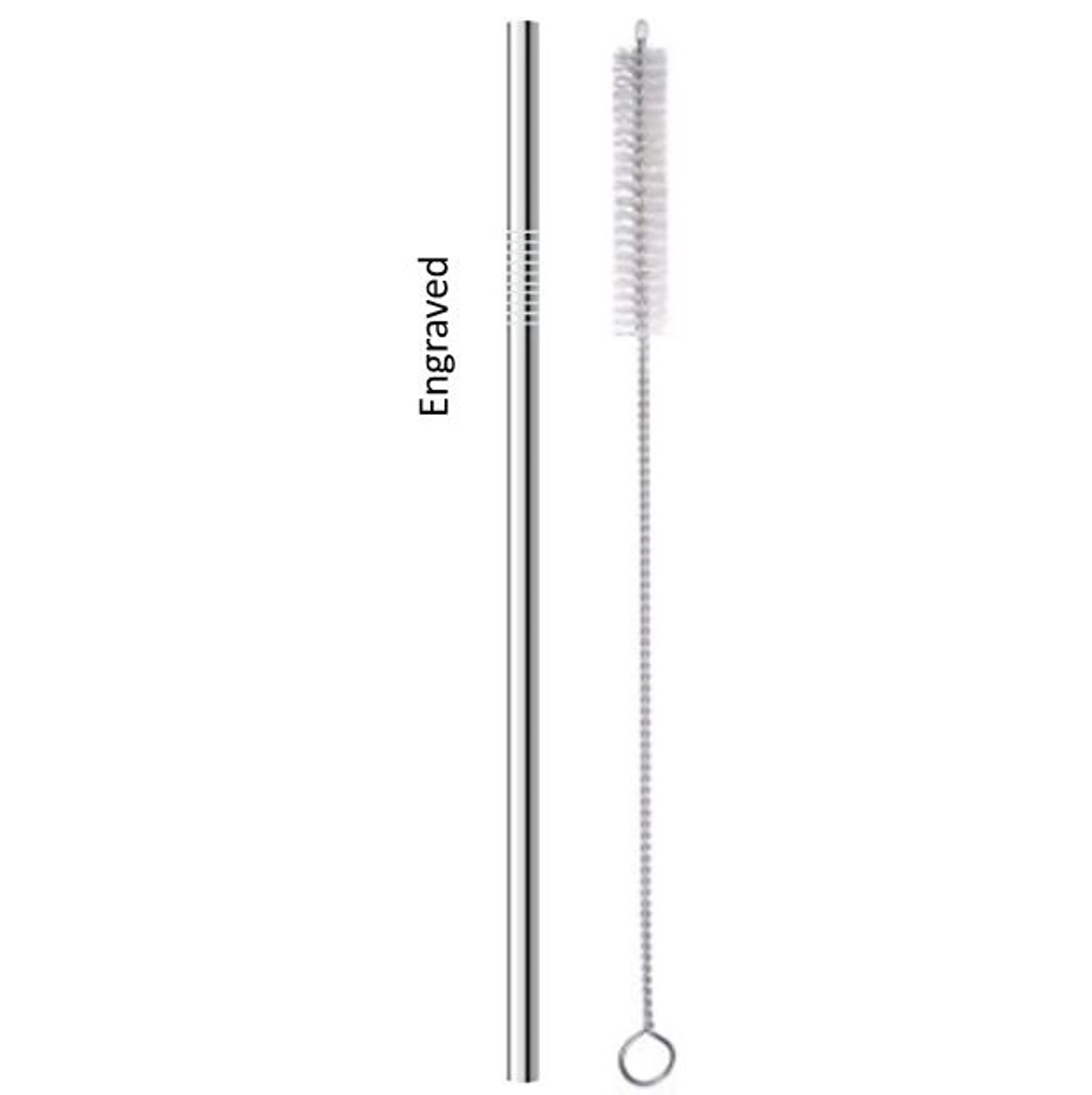 Engraved sustainable stainless steel straw and cleaner Custom