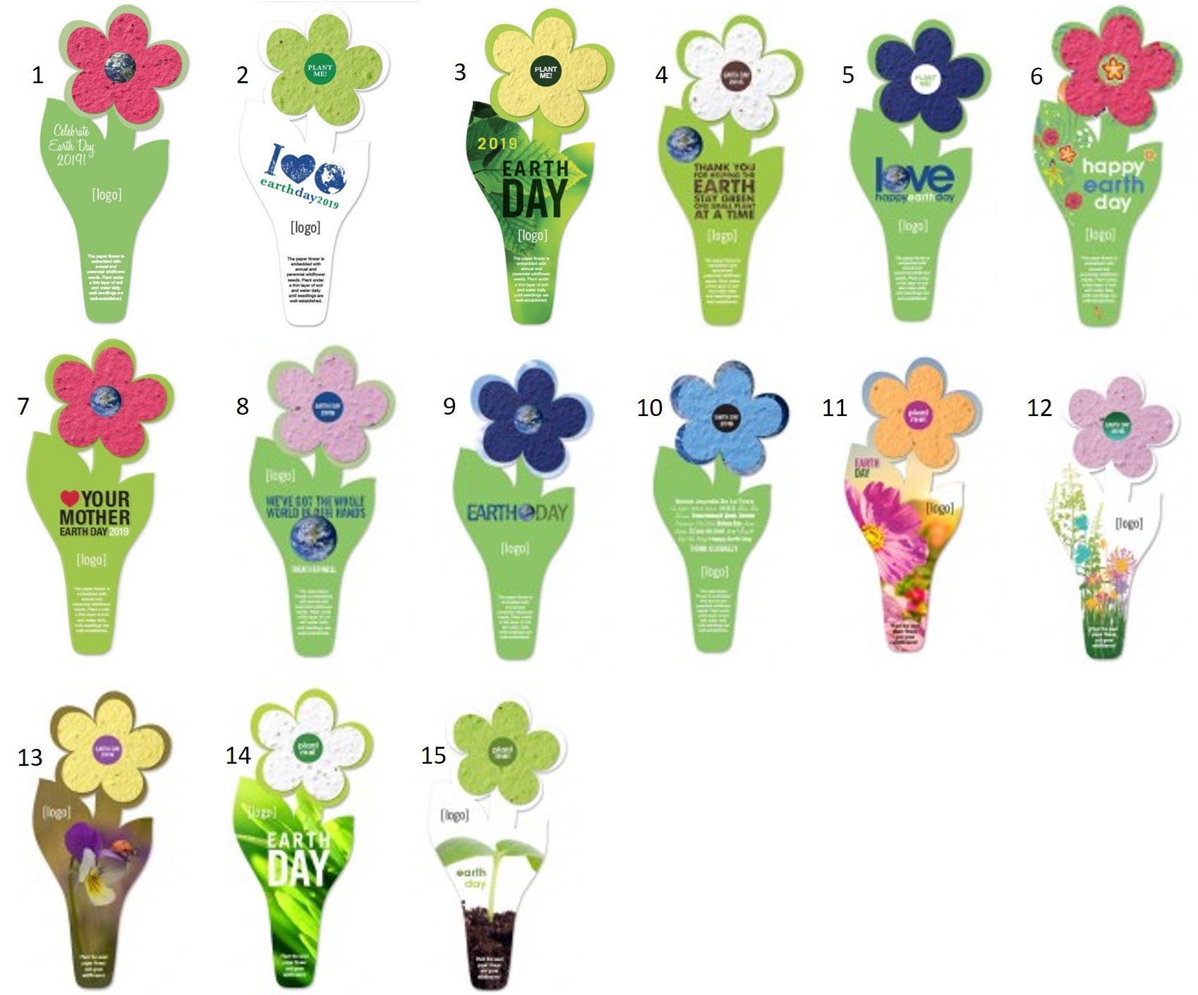 Custom Seeded Shape Flower Bookmark