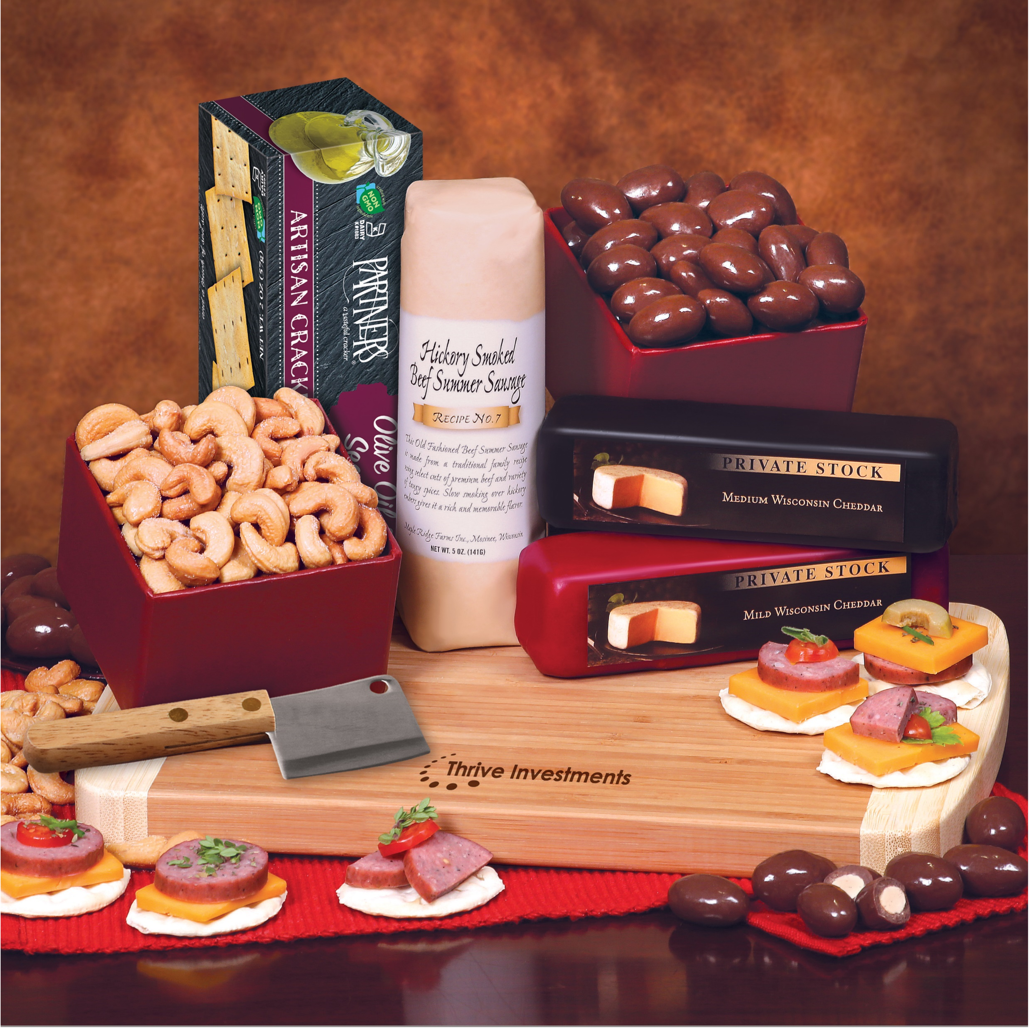 Gourmet Cheese & Sausage Board Gift Set 