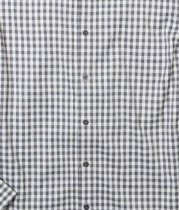 Grey gingham 4 way eco stretch recycled shirt