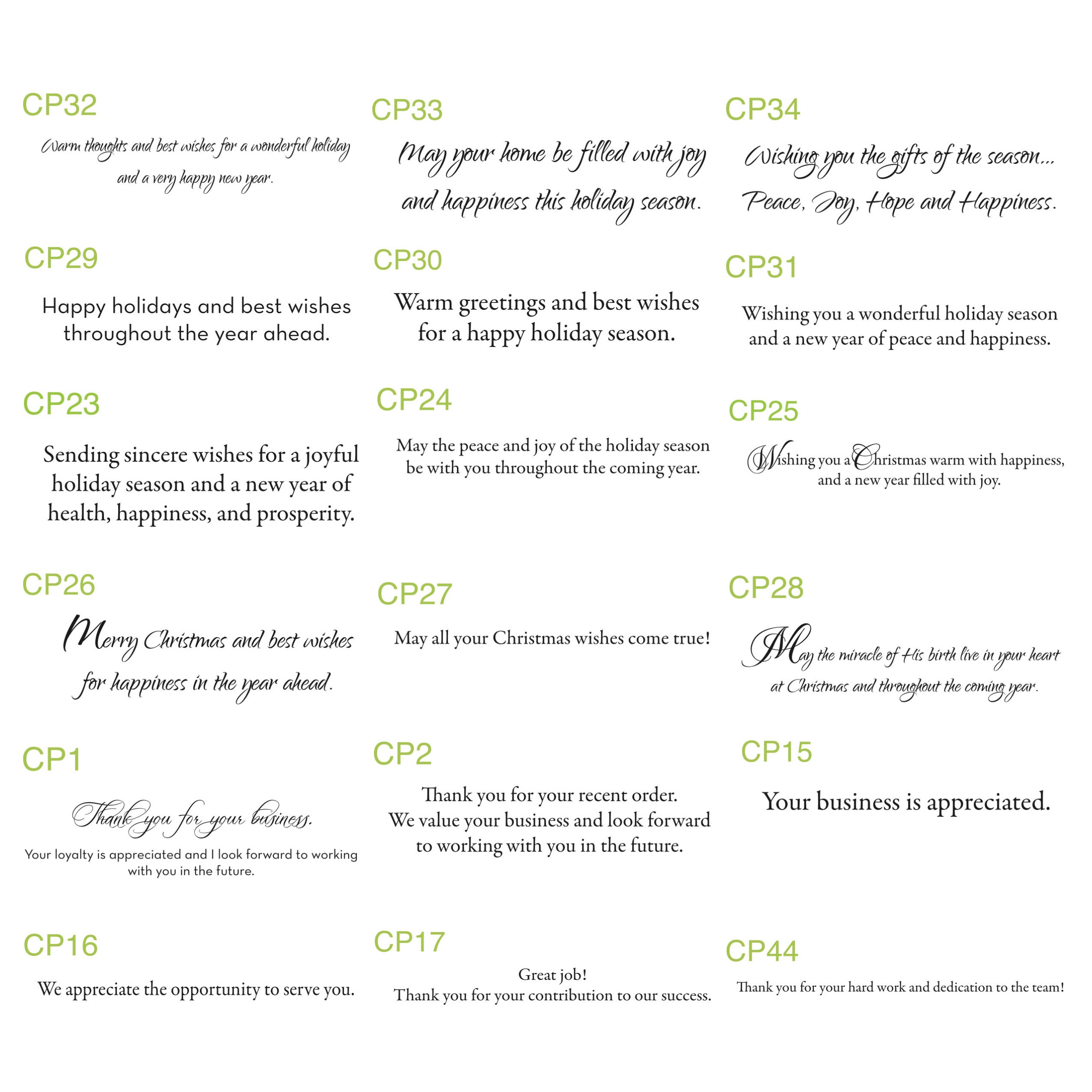USA Made Interior Card Verses