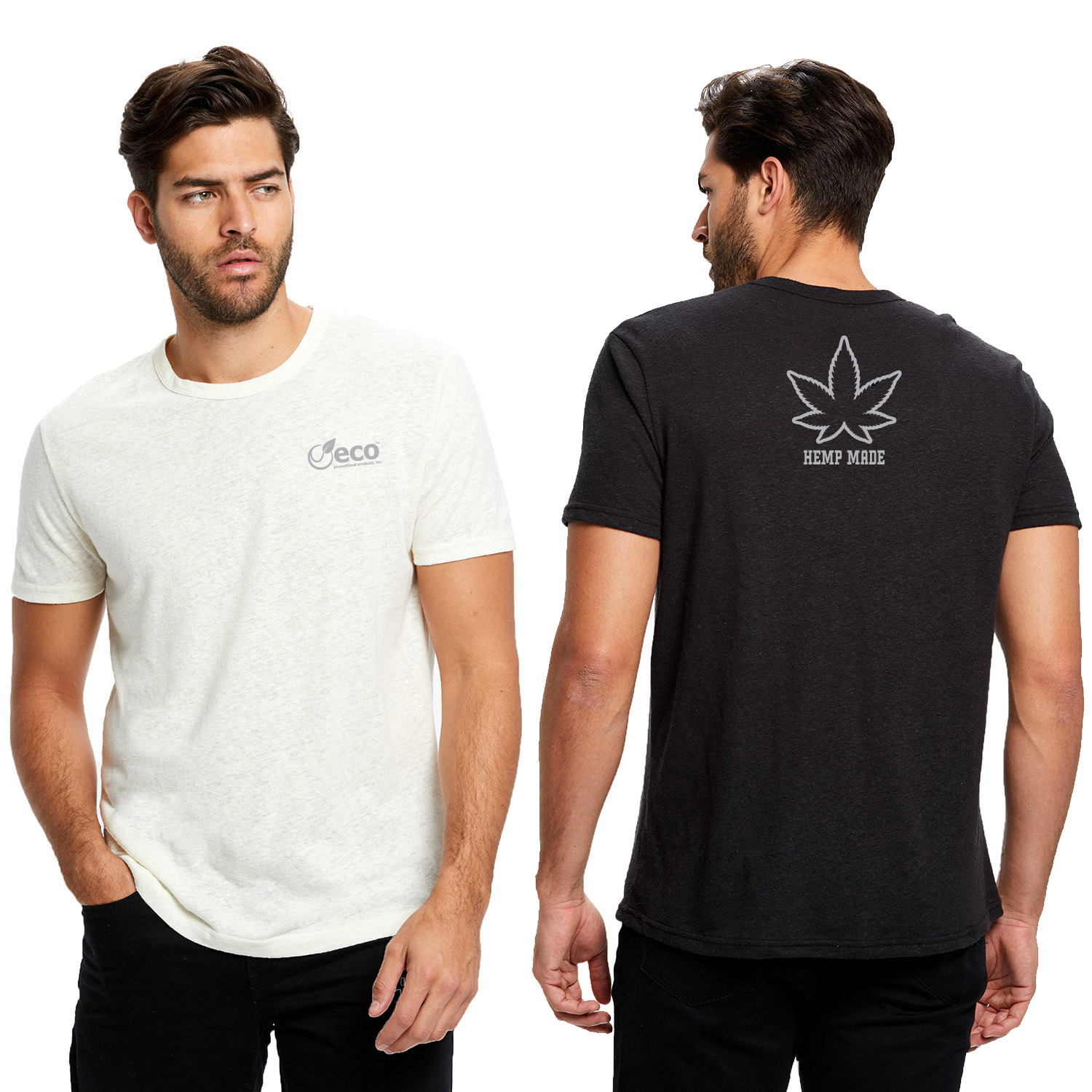 USA Made Custom Branded Hemp Crewneck T-Shirt Eco Friendly TShirt