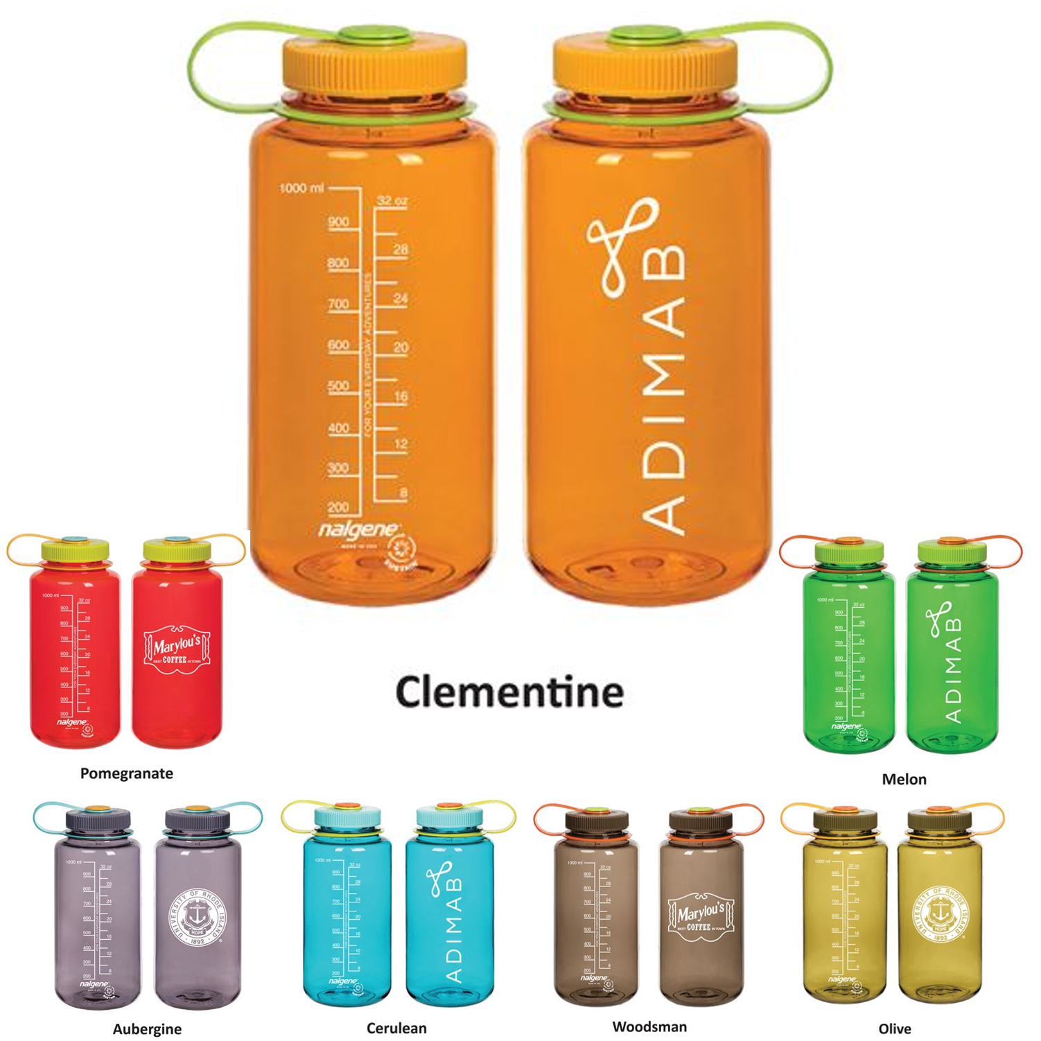 Recycled Nalgene Water Bottles | 32 oz Wide Mouth | USA Made