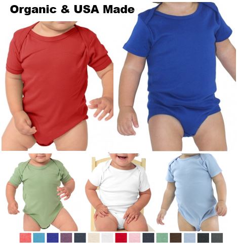 USA Made Certified Organic Cotton Infant Onesie