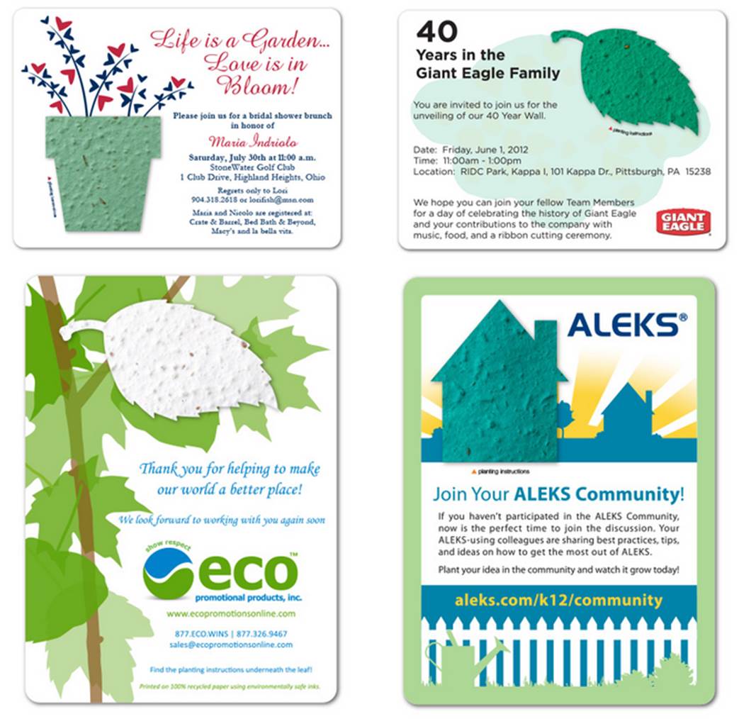 Plantable Invitations Seed Paper Invitations Eco Friendly Invitations Plantable Cards