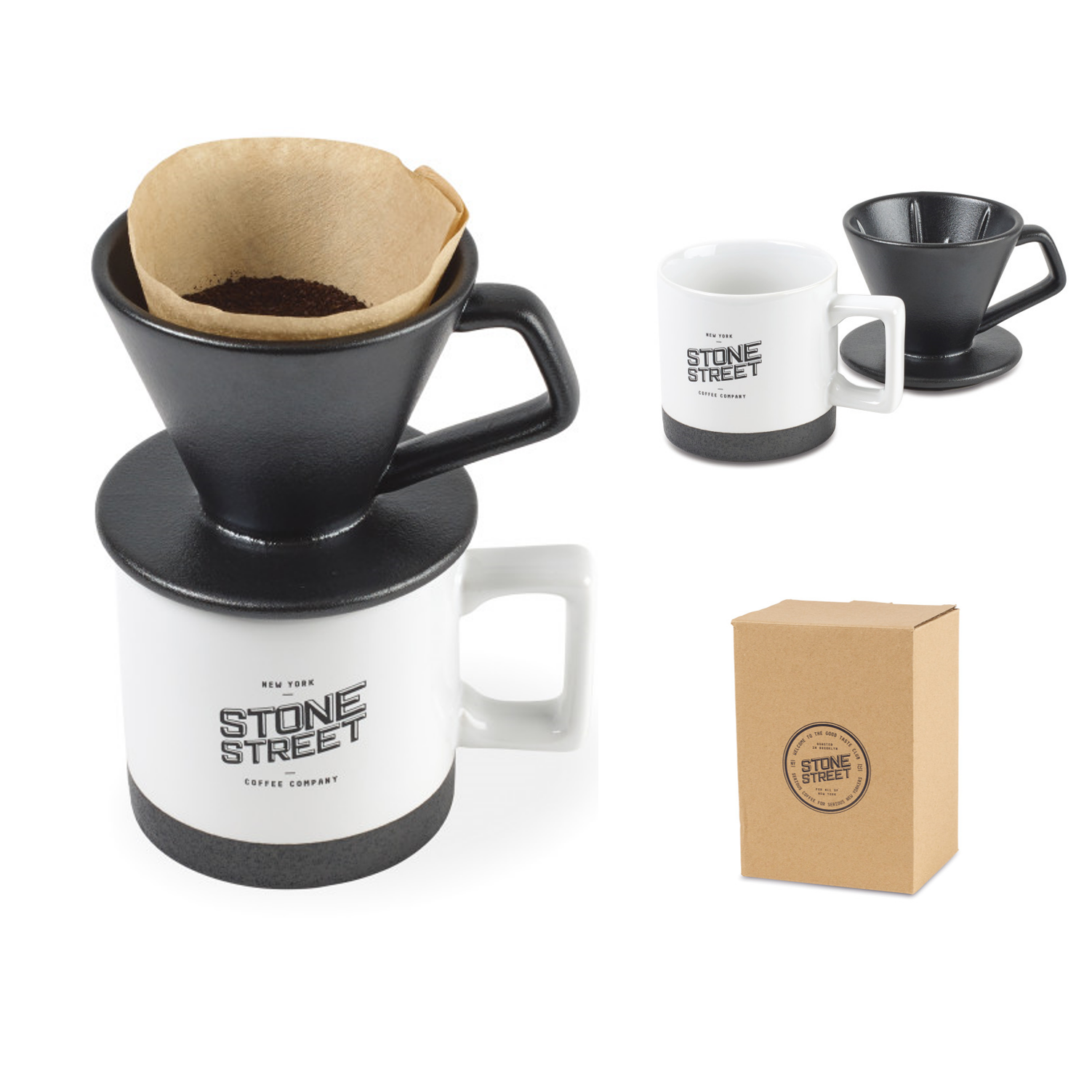 Pour Over Coffee Mug Gift Set | 14 oz