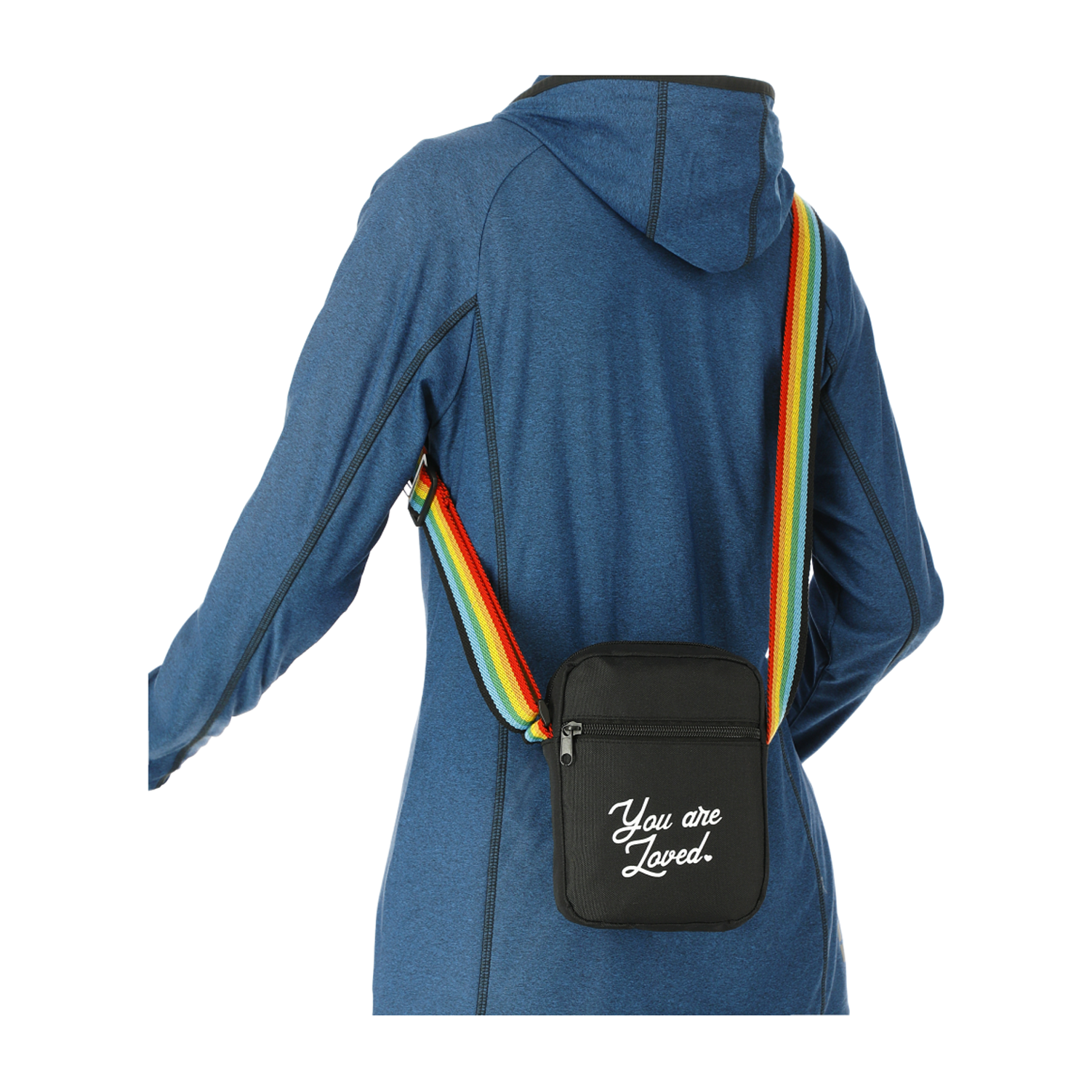 RPET Crossbody Bag with Rainbow Strap | Recycled