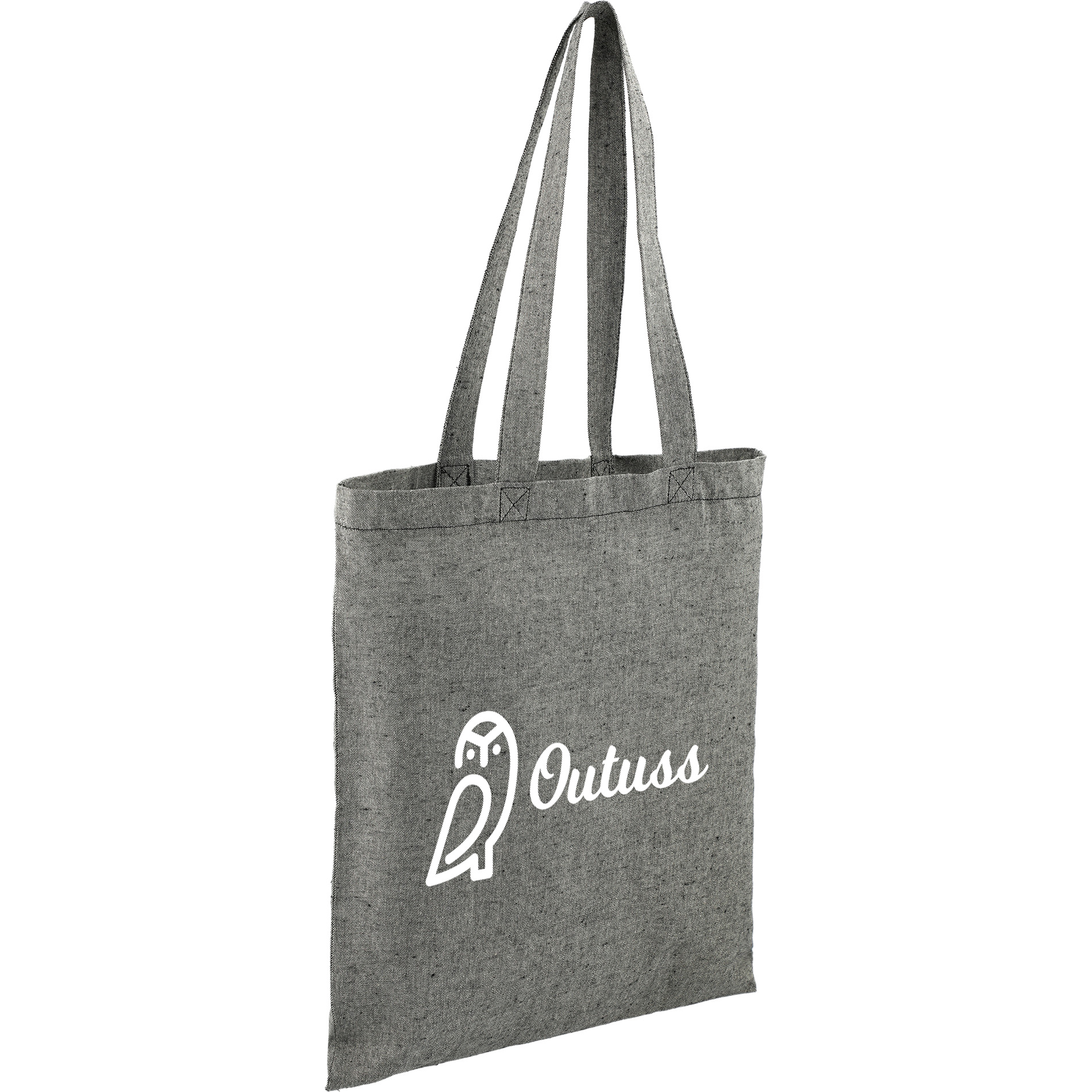 Recycled cotton tote bag custom black