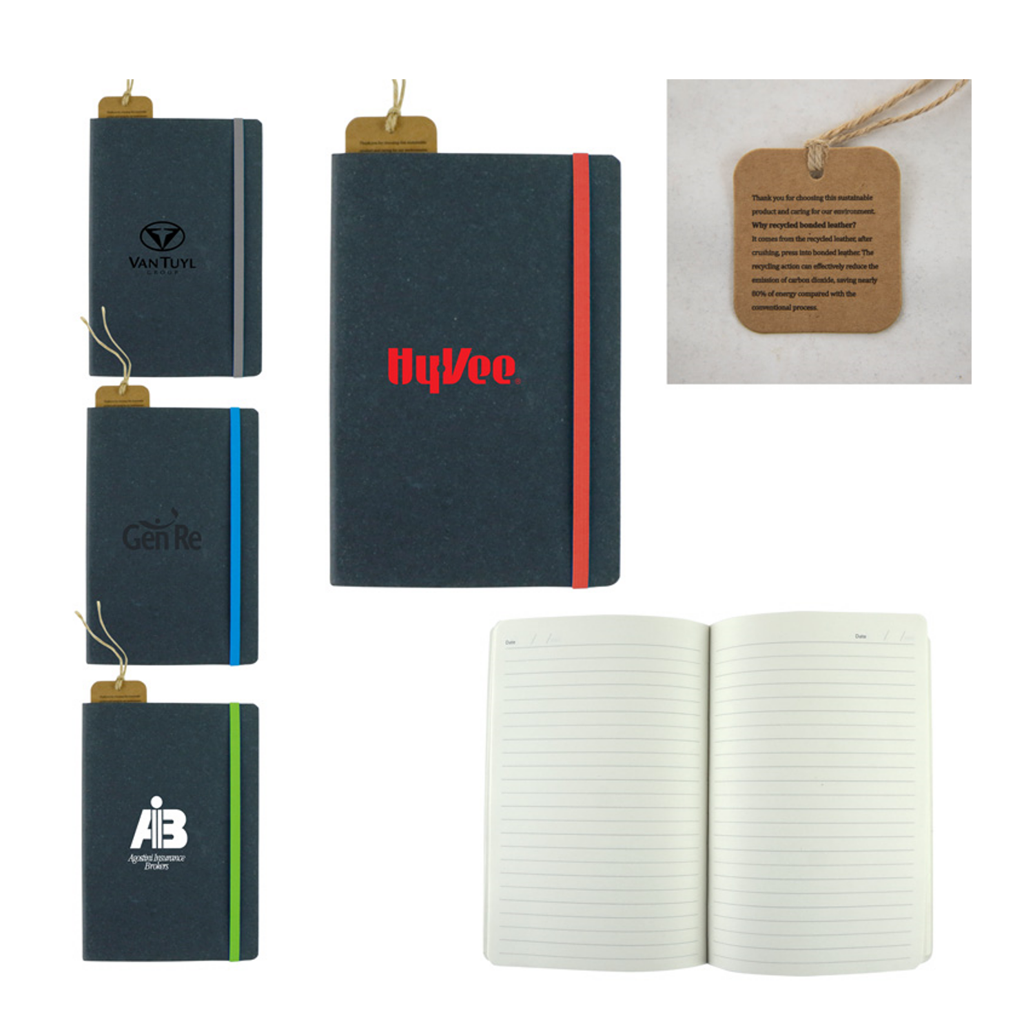 Recycled Bonded Leather Notebook Custom Eco Friendly Notebook