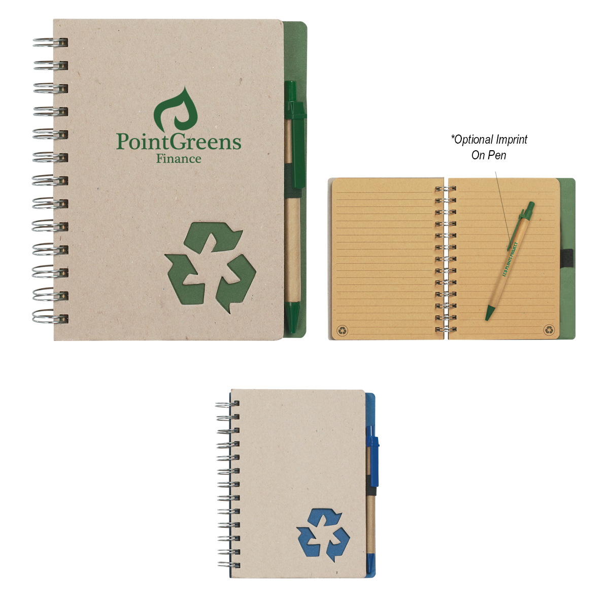 Eco Spiral Notebook & Pen | Recycled | 6x7