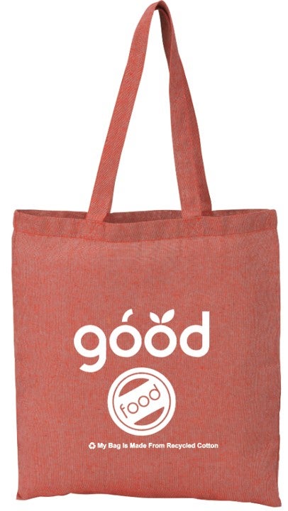 Recycled cotton tote bag custom red