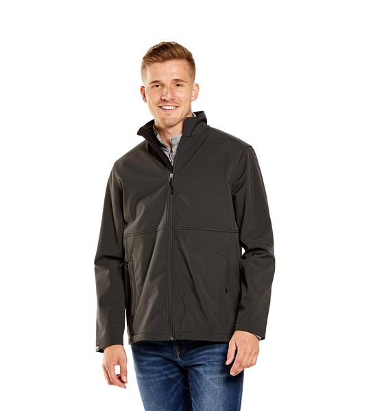 Recycled men's midweight softshell jacket with embroidery