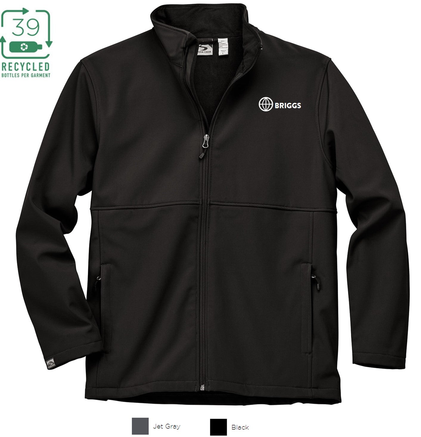 Recycled men's midweight softshell jacket with embroidery
