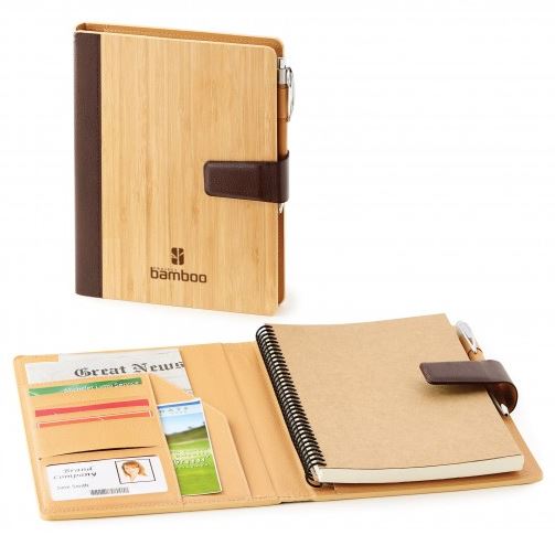 refillable bamboo journal