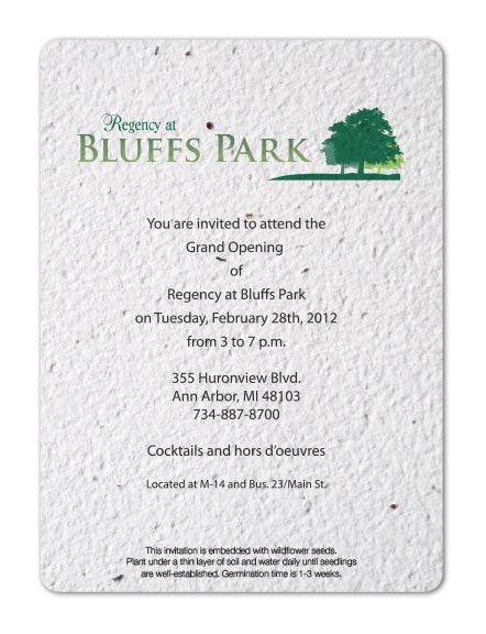 Seed Paper Invitation Seeded Invitation Plantable Invitation Eco Friendly Invitation