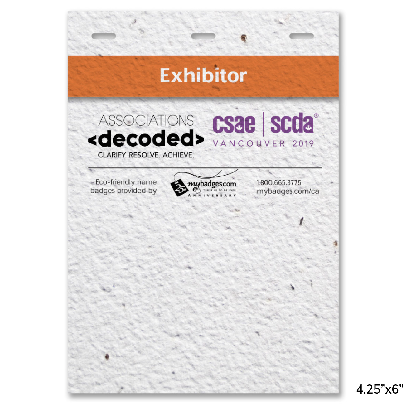 Eco Friendly Tradeshow badges seed paper name badges 4.25 x 6