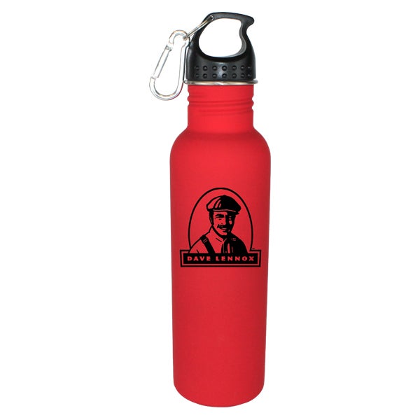 Single Wall Stainless Steel Water Bottle with Carabiner Soft Touch Promotional Water bottle