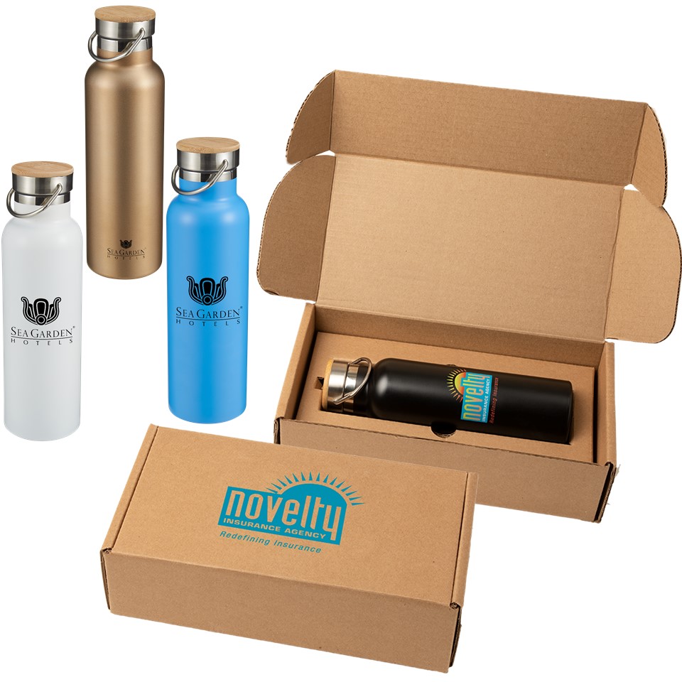 Vacuum Insulated Stainless Steel Water Bottle in Custom Gift Box