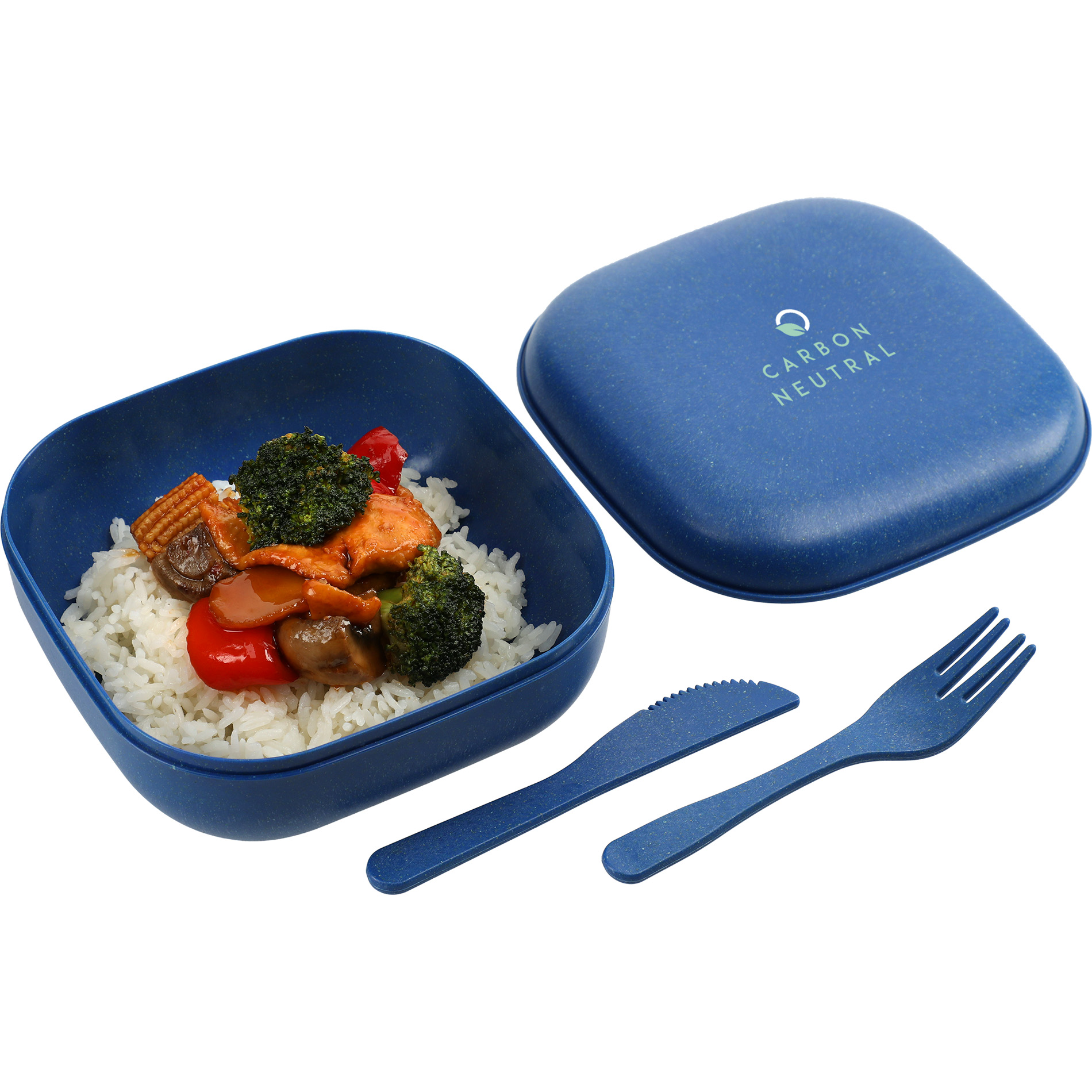 Wheat Straw Lunch Box Container with Utensils
