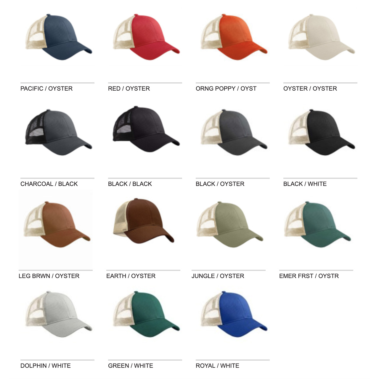 Econscious Eco Trucker Organic Recycled Hat Colors