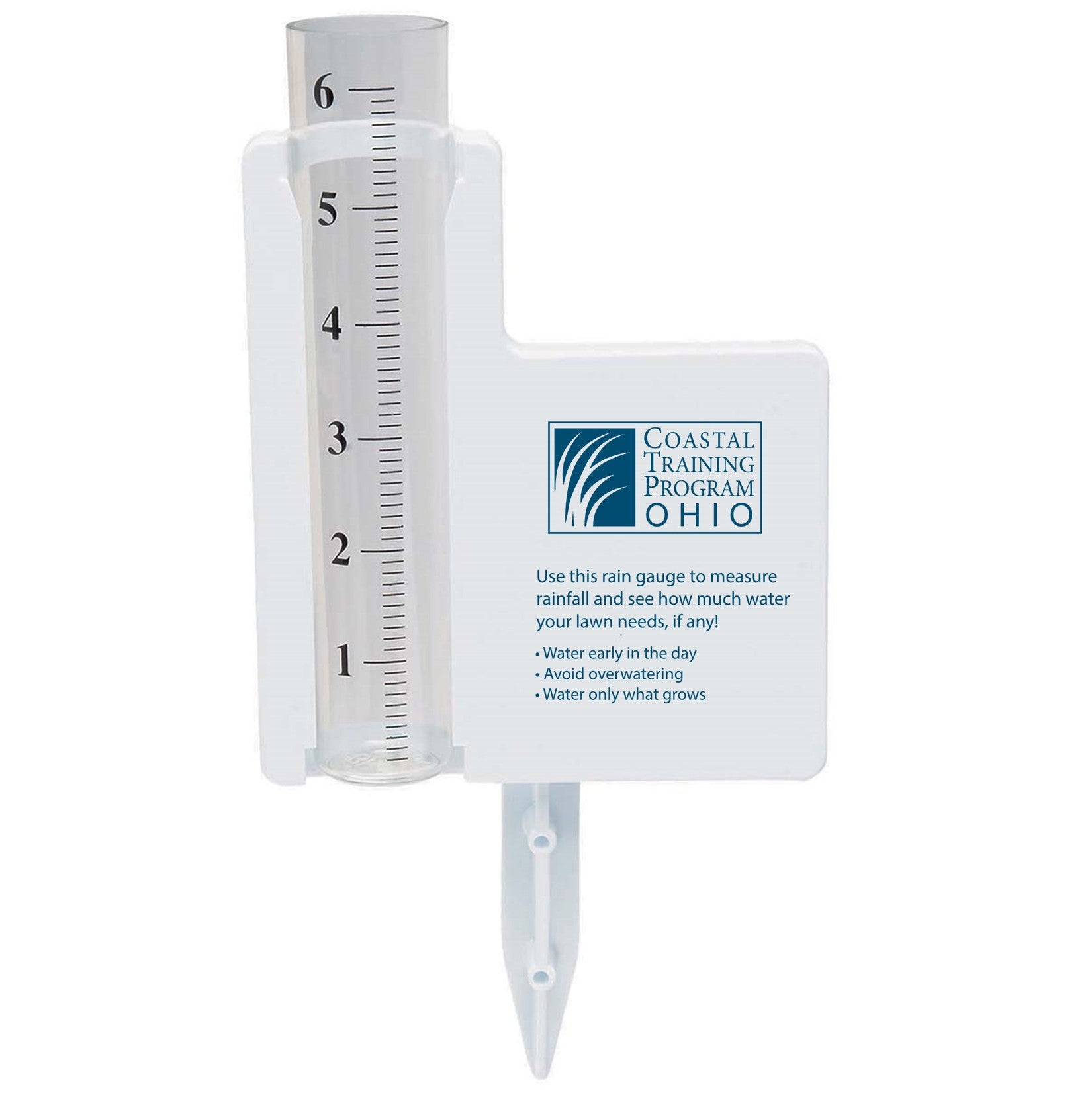 water conservation rain gauge with business logo
